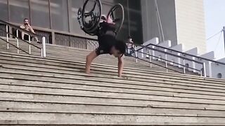 A guy with unlimited possibilities comes down the stairs