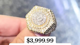 Men's Natural VS Diamonds & Solid Gold Pinky Ring
