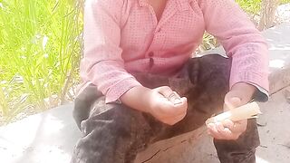 My son enjoy in the village