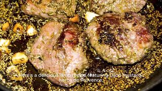 Recipe of Dijon mustard, herbes de Provence, and pistachio minced lamb
