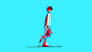 Digital animation human walker motion effect