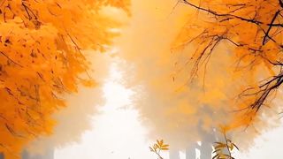 Autumn leaves falling