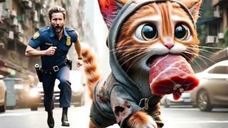 My cats run chicken so funny