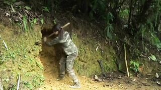 Dig Mound to Build Great Underground Wild house in Hill