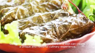 Delicious mixture Recipe for grape leaves stuffed with trotters