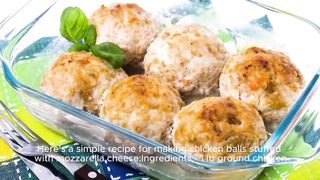 Delicious chicken balls stuffed with mozzarella a sticky and delicious recipe