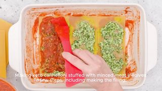 Keto Cannelloni Recipe Filled with delicious minced meat and fresh zucchini leaves