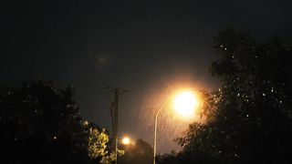 Video on a rainy night for montage