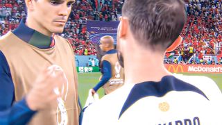 Ronaldo is crying with his team