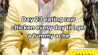 Eating raw chicken