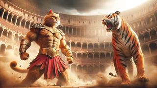 Cat vs Tiger wit for end