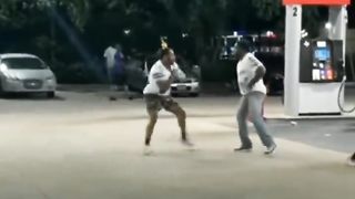 Man Drops His Gun Gets Beat Up Then Shakes Hand After