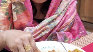 Eating spicy fuchka