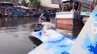 The fishing boat was modified into a Sukhoi aircraft