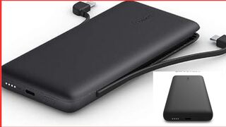 Power Bank 10k mAh With Lightning Cable & USB .