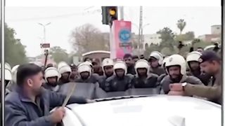 Ahiji and the Chief Minister must have seen this scene. The police are there to protect the vehicles, but this scene is telling something else.