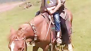 Cute kids enjoying the horse riding