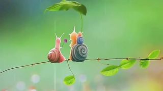 Beautiful snail family