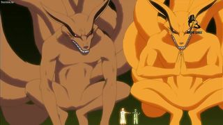 Minato transfers all his power to Naruto to finish off the obito
