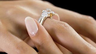 Diamond Ring In 18Kt Yellow Gold (4.71 gram) with Diamonds (0.1370 Ct)