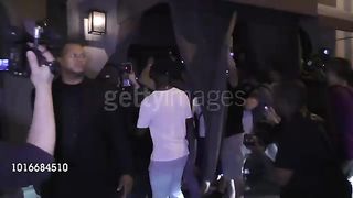 Kim Kardashian, Kanye West & Kendall Jenner leave Kylie Jenner's birthday dinner at Craig's in West Hollywood