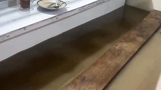 Flooded food stalls remain open