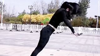 Girl fitness full Straching and fitness moments
