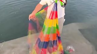 Catch many fish in the River
