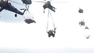 helicopter से नीचे गिरा देता है सिपाही