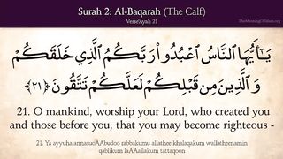 Surah Al baqarah ayah 21-22