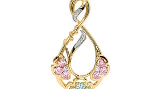 Diamond , Synthetic Pink Corundum And Blue Topaz Earrings