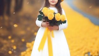 A beautiful girl is standing among the fruits it is a very scene  scene