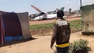 Plane crashes in an open area in Congo.