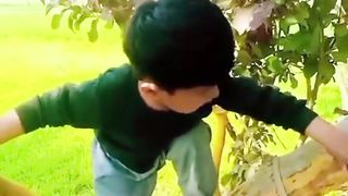 Cute baby on tree jhenga lalla hoo