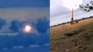Ukrainian M240 240mm mortar from Ukraine’s 406th Separate Artillery Brigade firing on Russian positions in Davydiv Brid