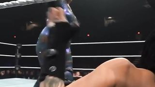 Rhea Ripley hits Nia Jax with a stinkface X