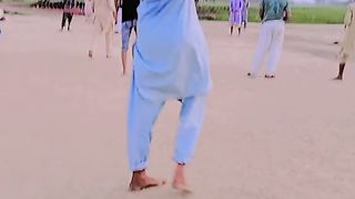 Plastic volleyball show match