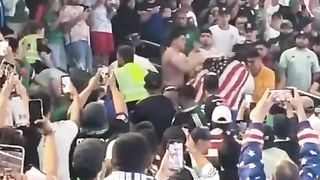 fight at USA vs Mexico soccer game final  #soccer #fans #USA