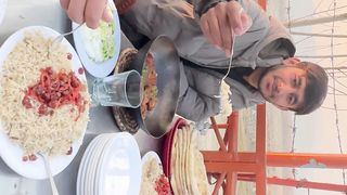 Taking meal with friends
