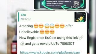 Register get reward UpTo 700USDT https://www.kucoin.com/platform/earn-crypto-rewards-by-referring?rcode=QBS2BYS1&utm_source=NEWUSERGIFTS