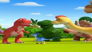 Cartoon dinosaur; Adventures; Teaching alphabet letters to children