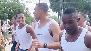 Millatry training with a song