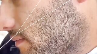 men's beard threading-crazybarber #shorts#barber