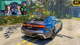 4k Gamplay Audi RS7 Sportback - The Crew Motorfest - Steering Wheel
