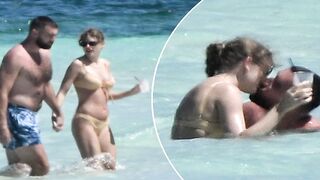 Taylor Swift and Travis Kelce seen kissing in bathing suits on PDA-packed Bahamas vacation