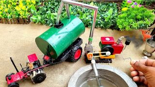 Diy tractor water tank science project |water pump | mini hand pump