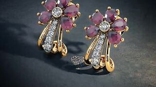 Ruby daimond wedding earing