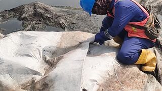 Proses mengikat geotextil