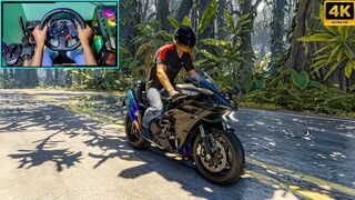 Steering Wheel 4K Gameplay Kawasaki H2R - The Crew Motorfest -