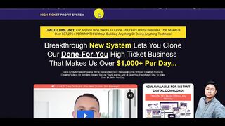 High Ticket Profit System Review – Worth Buying? 100% Honest Opinion!